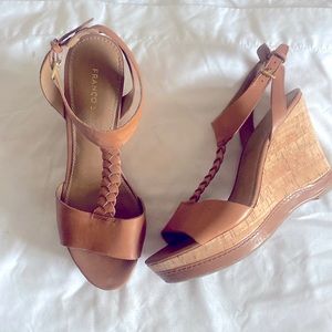 Tan wedge sandals